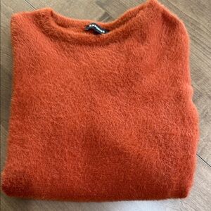 Express Warm Orange Fuzzy Sweater